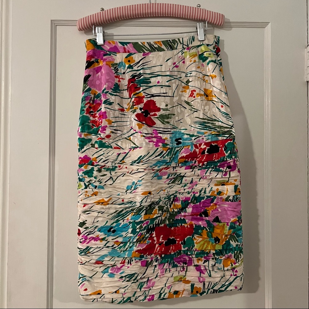 Vintage Raul Blanco Silk Skirt Sz 8